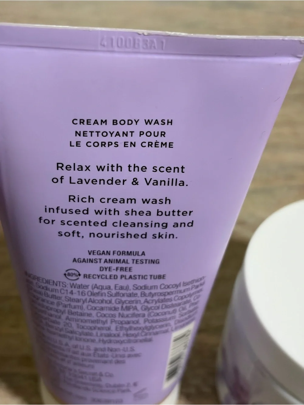 Victoria's Secret Lavender & Vanilla Cream Body Wash and Body Scrub with Walnut